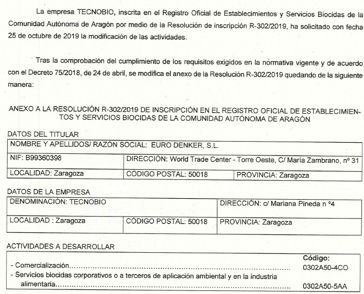 CERYTIFICADO OFICAL DEL REGISTROS EN EN ROESB